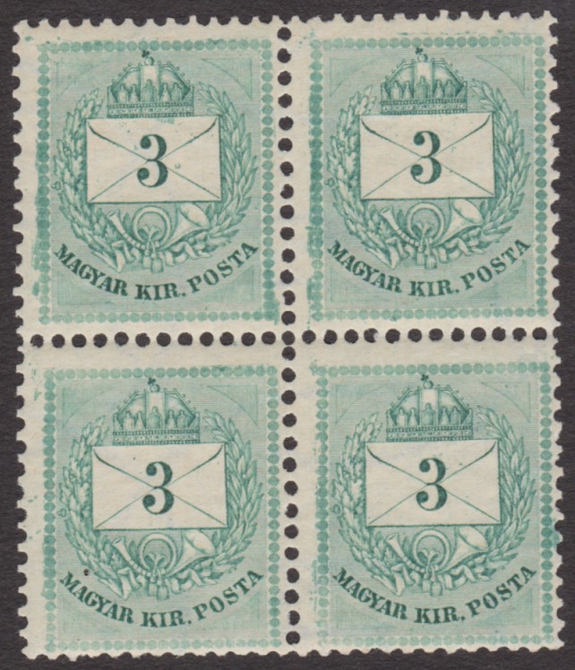1881. 3 kr négyestömb