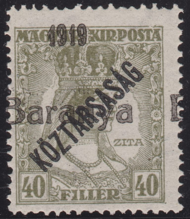 1919. Baranya fny. Közt-Zita 40 f